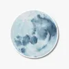 Watercolor full moon sticker for laptop on white background