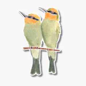 Watercolor bird couple sticker perfect for car