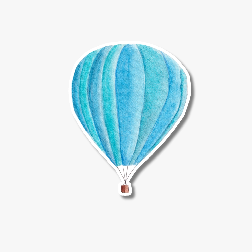 Watercolor Hot Air Balloon Sticker