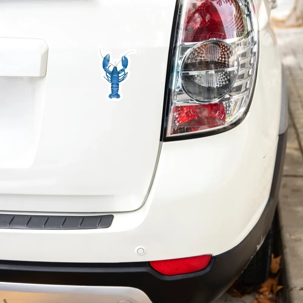 Waterproof Blue Lobster vinyl sticker on car