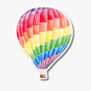 Hand-Painted Watercolor Hot Air Balloon Sticker for car - presentation
