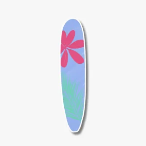 Blue Hibiscus Surfboard Holiday Vinyl Sticker on Car