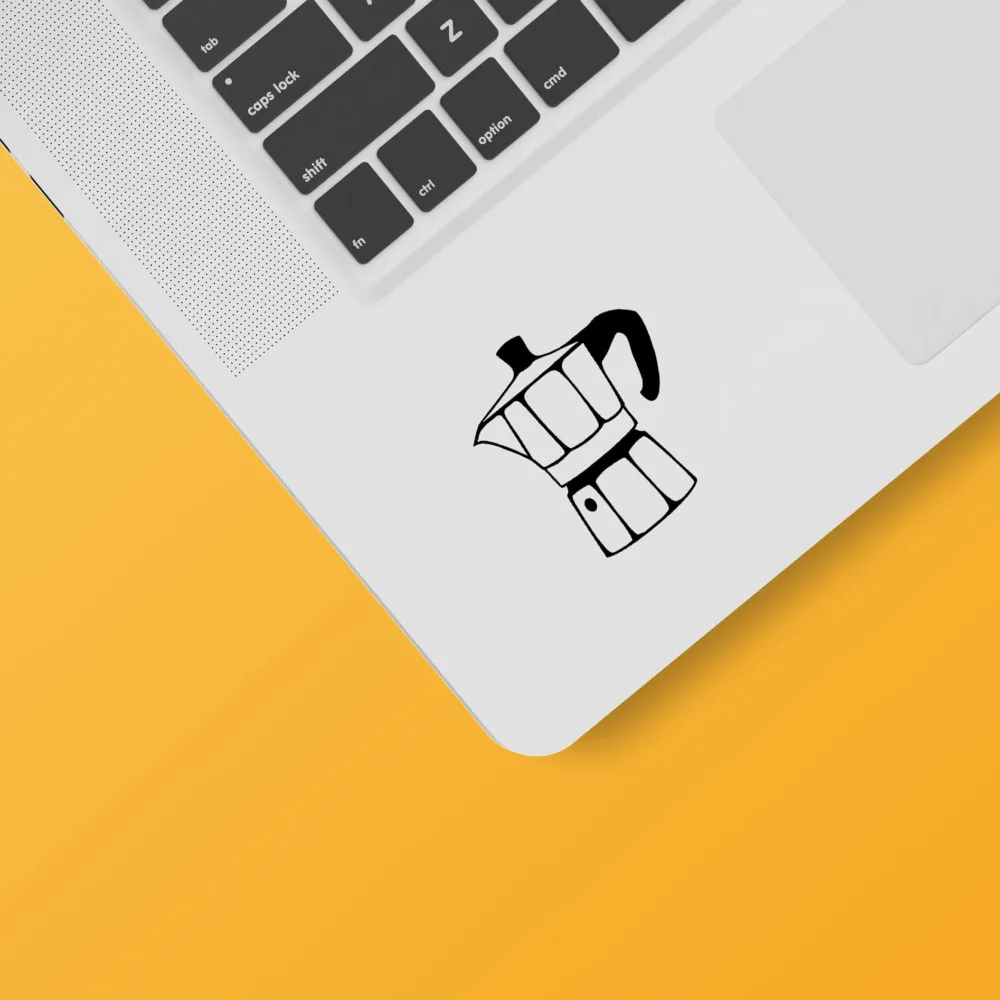 Handcrafted Coffee Maker Decal Sticker on Laptop