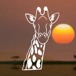 Handcrafted Giraffe Car Decal Sticker