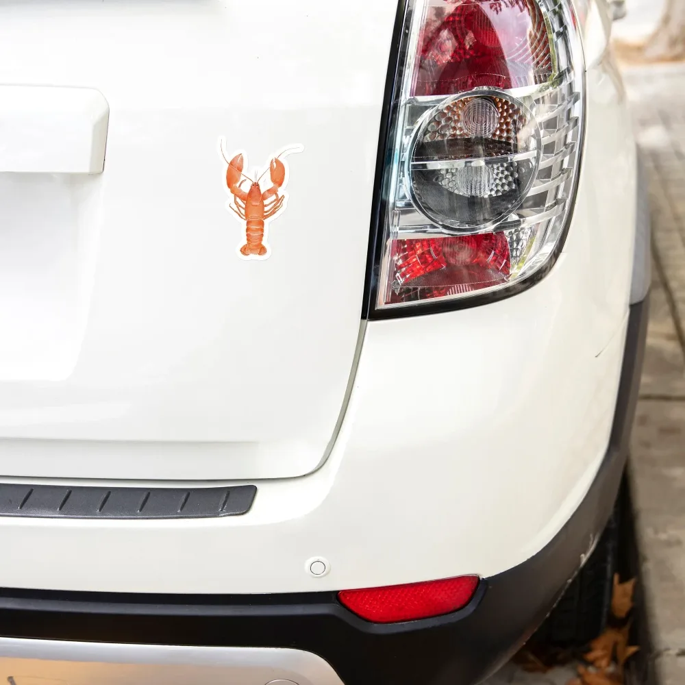 Orange lobster vinyl sticker on car