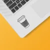 Handcrafted Coffee Decal Sticker on Laptop