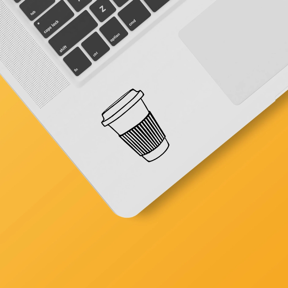 Handcrafted Coffee Decal Sticker on Laptop