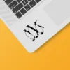 Handcrafted Penguins Car Decal Sticker on Laptop