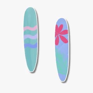 Set of two holiday surfboard sticker set for bumper, bottle, car