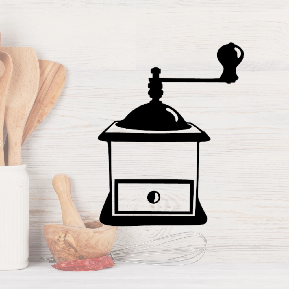 Cute Handcrafted vintage coffee Grinder Decal Sticker