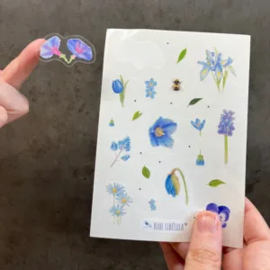 Blue Wildflower Clear Sticker Sheet