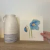 Blue poppy art print from hand-painted artwork on 100% cotton archival paper with fade-resistant colors, hand-signed for authenticity.